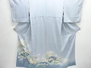 月田瑞穂作　本場加賀友禅　扇面に花古典柄一つ紋色留袖